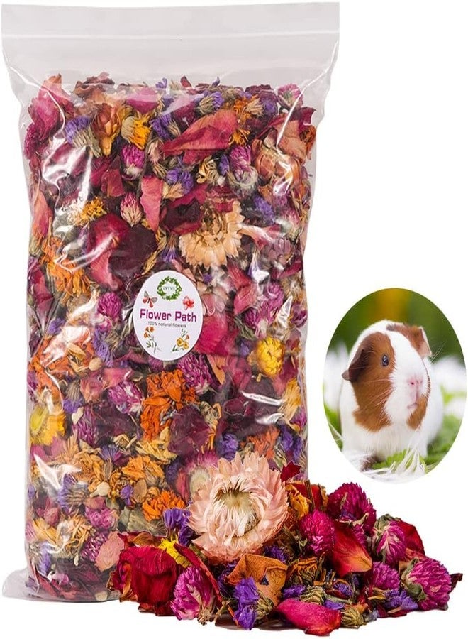 DZWLKJ Natural Flower & Herb for Hamster Bedding, 10.5oz Soft Green Herbs Hamster Forage for Habitat Decor, Guinea Pig Bedding Odor Control for Bunny, Rabbit, Gerbil, Mouse or Other Small Animal - Image 1